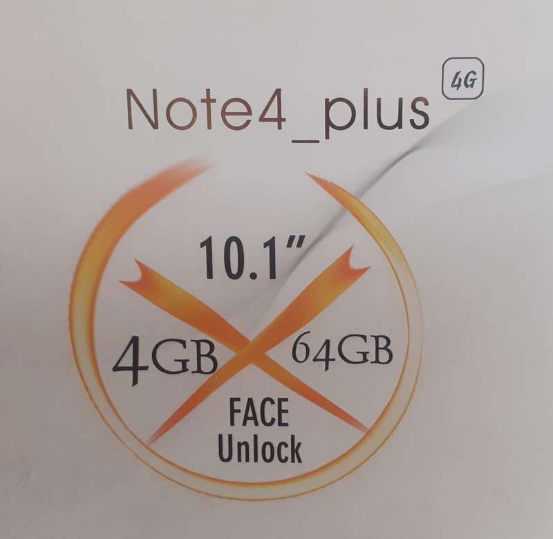 Android Note  4 Plus Tablet "10.1" screen, 4GB, 64GB, Android 8.1, Quad Core, 4G, WIFI