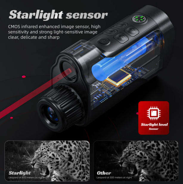 INSKAM Infrared Night Vision Scope 10X Magnification, 800m range, HD 1080P Digital Monocular