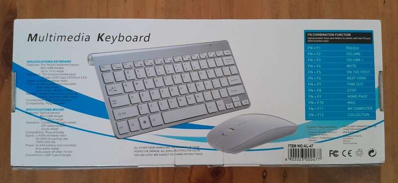 Keyboard and Mouse Set Wireless Bluetooth White and Old Gold
