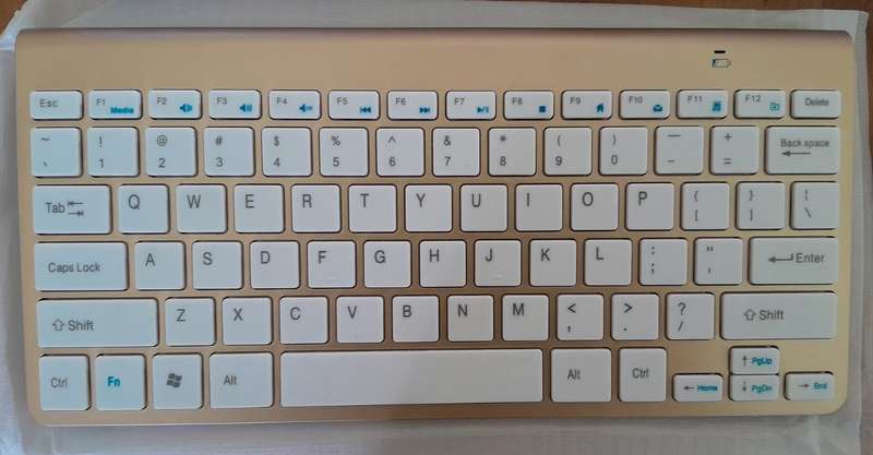 Keyboard and Mouse Set Wireless Bluetooth White and Old Gold