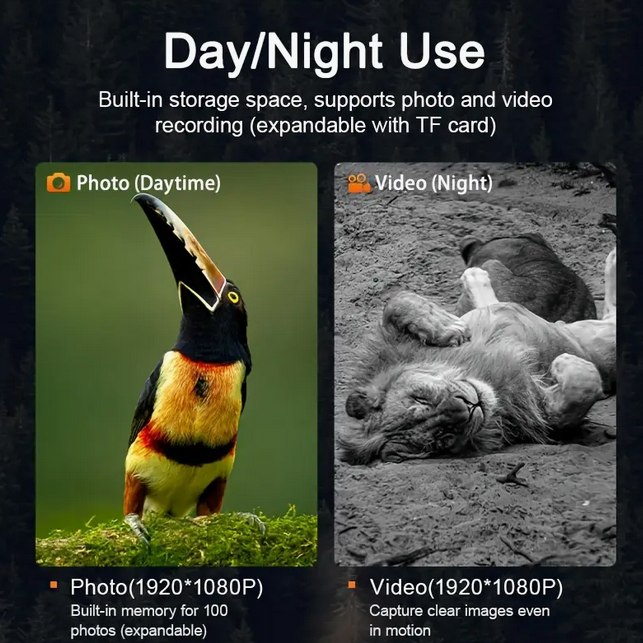 INSKAM Infrared Night Vision Scope 10X Magnification, 800m range, HD 1080P Digital Monocular