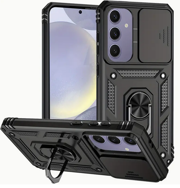 Samsung Galaxy A32 4G Heavy-Duty Phone Cover Slide Camera Lens Protection and Ring Stand
