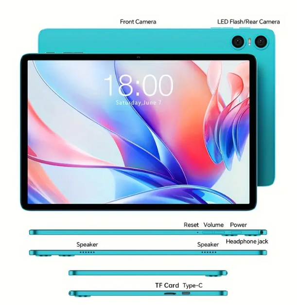 10.1 Inch Android 14 Tablet 12GB RAM 128GB SSD Octa-core with Accessories