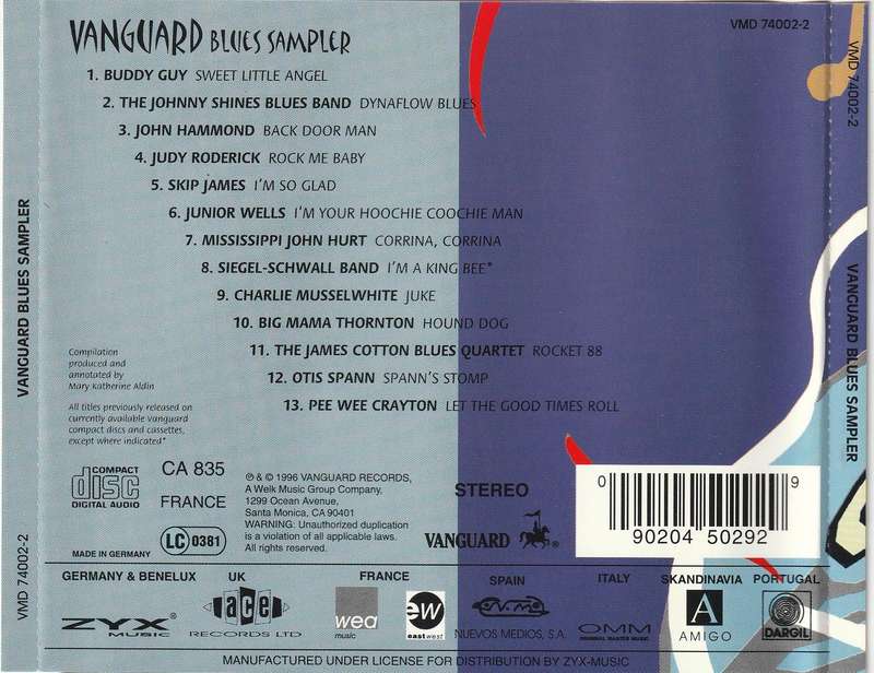 Various - Vanguard Blues Sampler CD Import