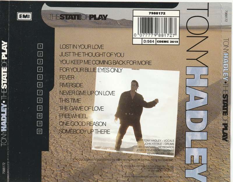 Tony Hadley - State of Play CD Import