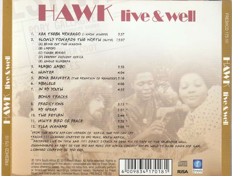 Hawk - Live & Well CD