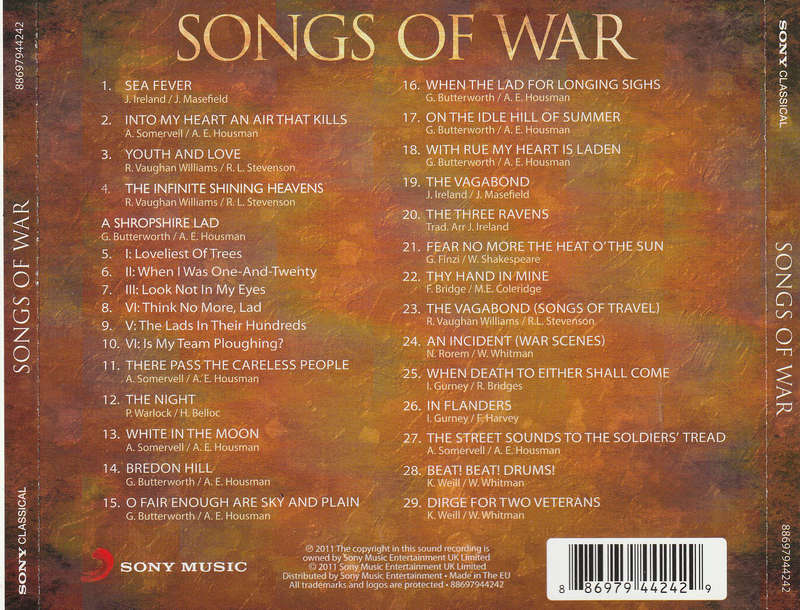Simon Keenlyside & Malcolm Martineau - Songs of War CD Import