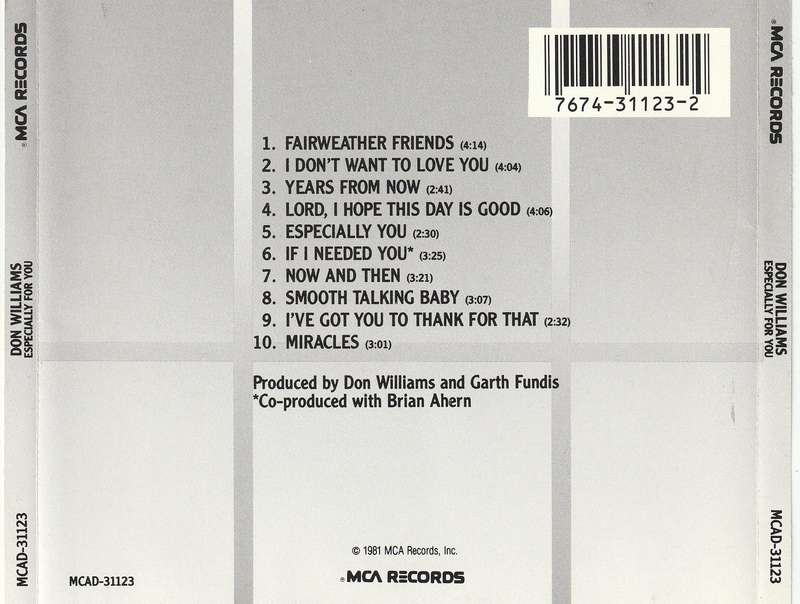 Don Williams - Especially For You CD Import