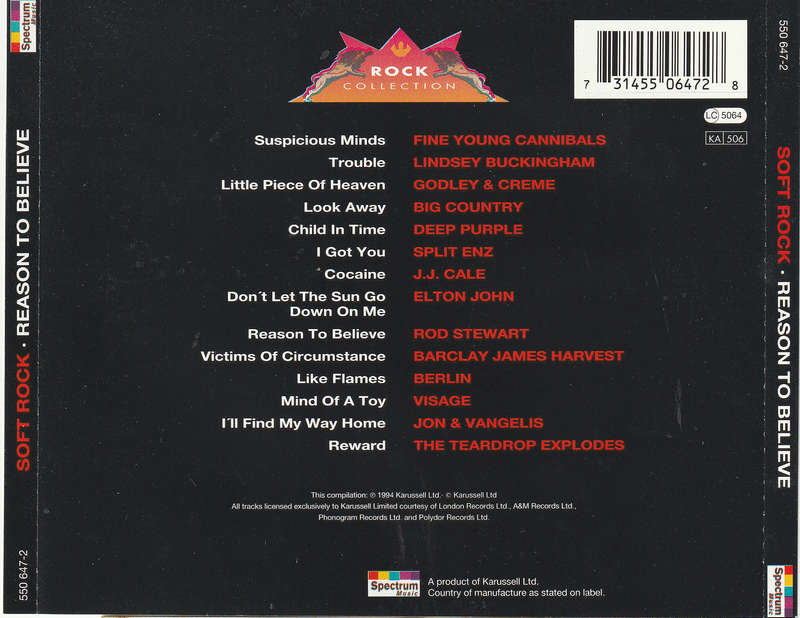 Various - Soft Rock - Reason To Believe CD Import