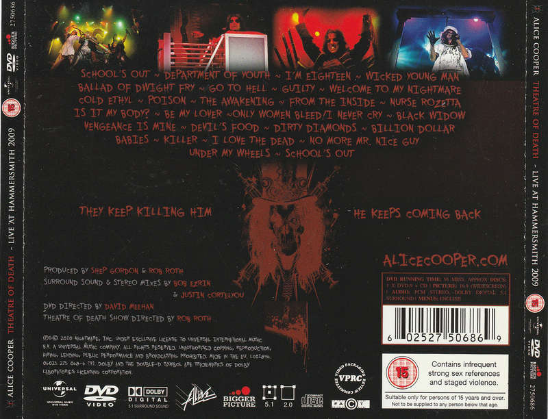 Alice Cooper  Theatre of Death - Live At Hammersmith 2009 Double CD Import