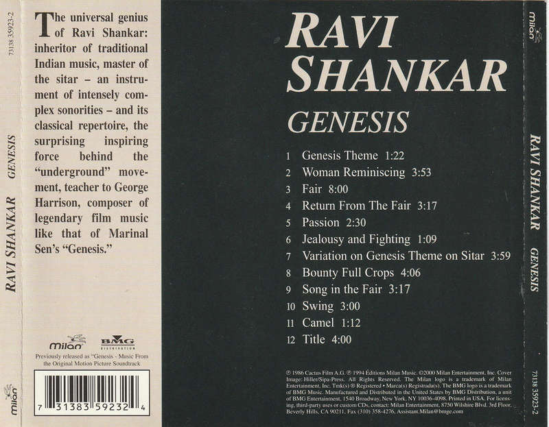 Ravi Shankar - Genesis CD Import
