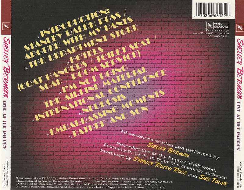 Shelley Berman - Live At the Improv CD Import