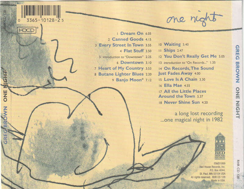 Greg Brown - One Night CD Import