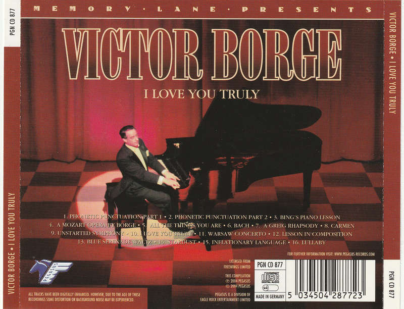 Victor Borge - I Love You Truly CD Import