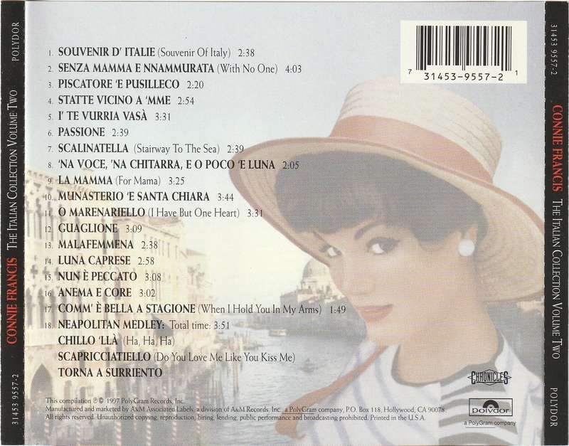 Connie Francis - Italian Collection Vol Two CD Import
