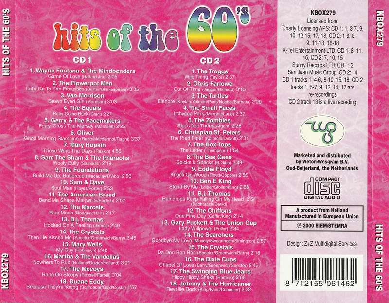 Various - Hits Of the 60's Double CD Import