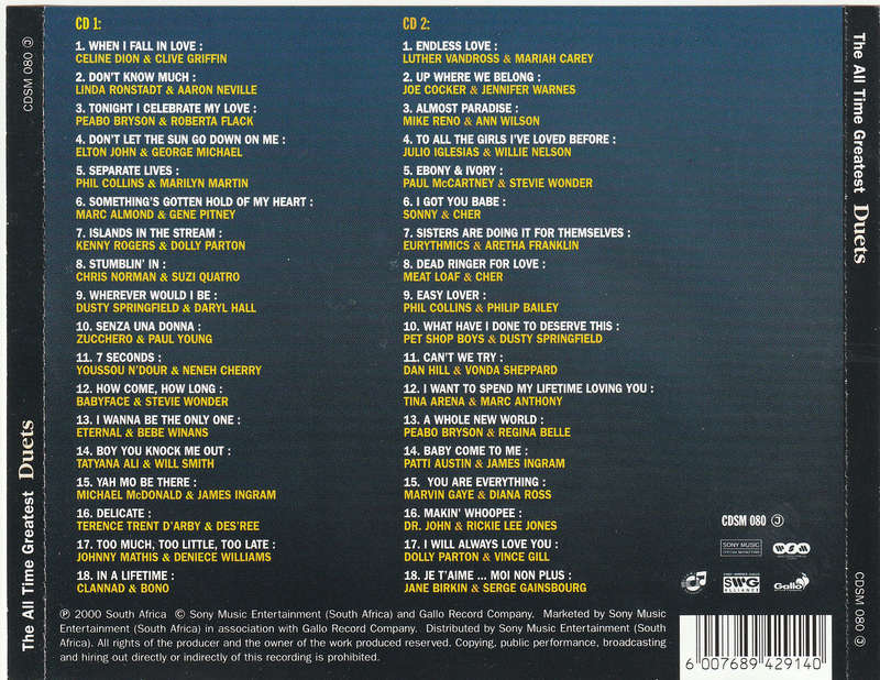 Various - All Time Greatest Duets Double CD