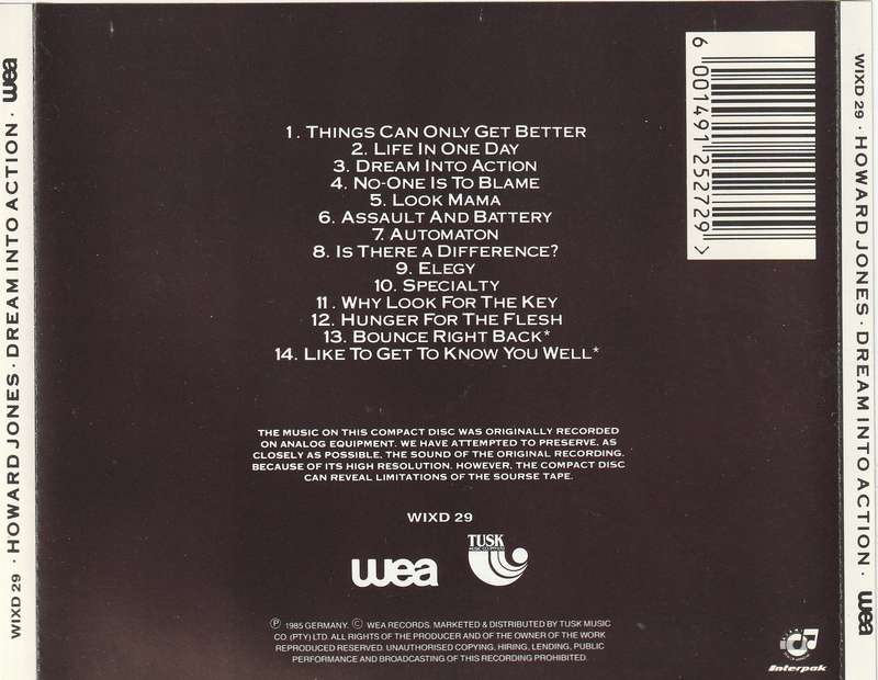 Howard Jones - Dream Into Action CD