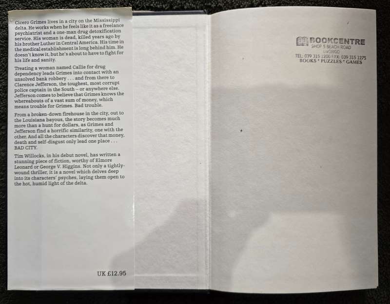 Tim Willocks - Bad City Blues 1st Edition Book