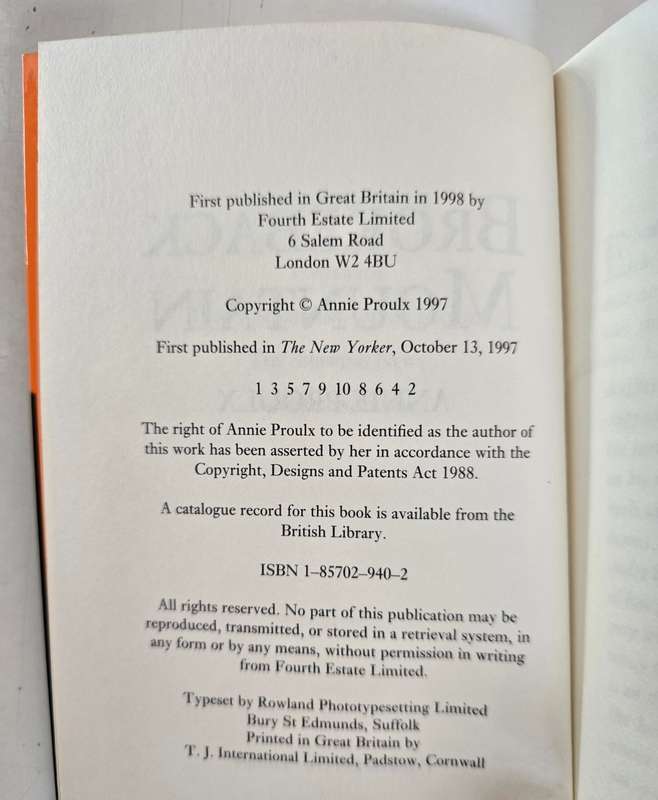 Annie Proulx - Brokeback Mountain 1st edition paperback