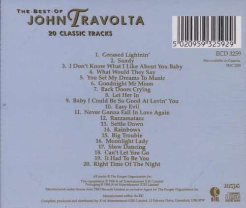 John Travolta - Best of 20 Classic Tracks CD Import