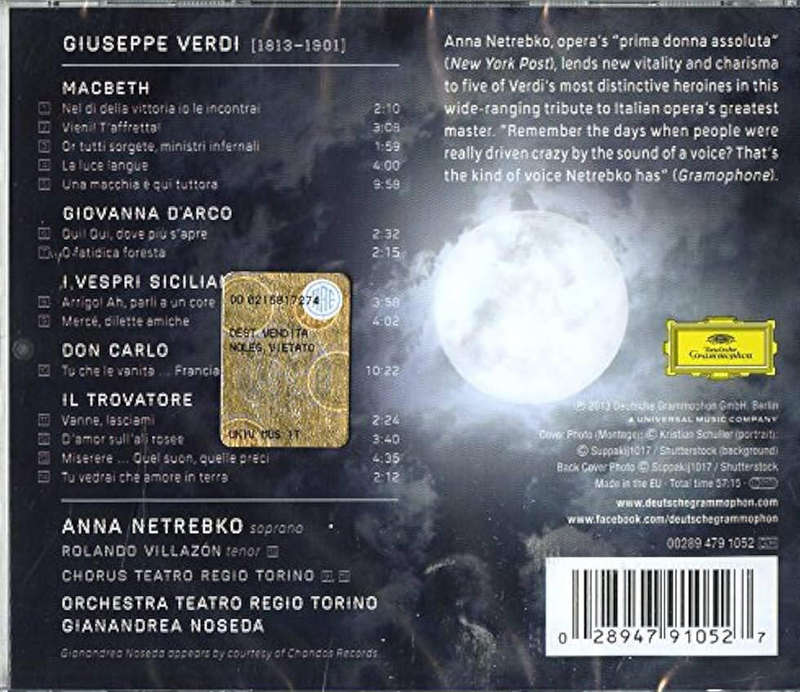 Anna Netrebko - Verdi CD Import Sealed