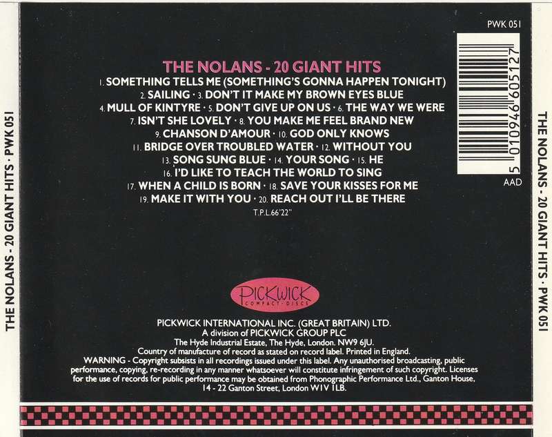 Nolans - 20 Giant Hits CD Import