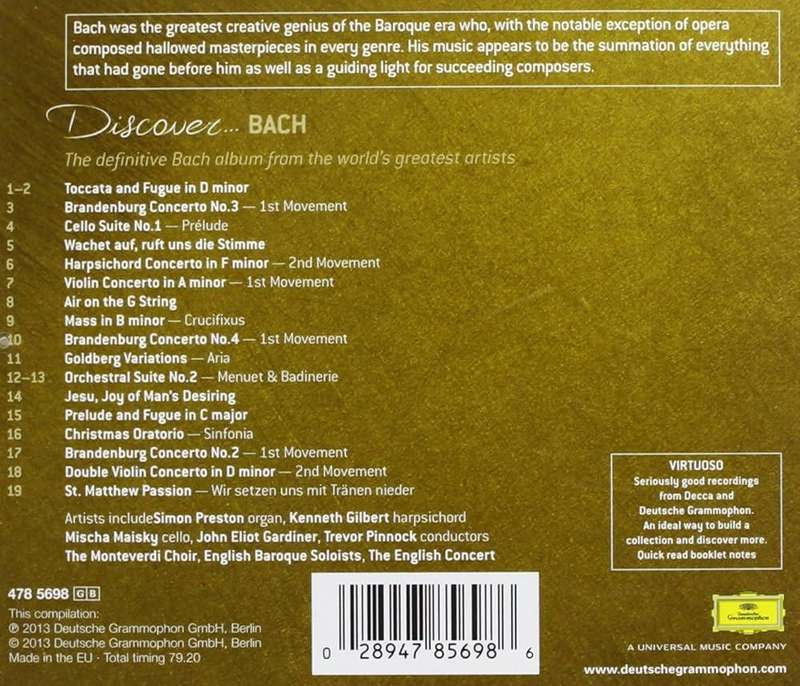 Bach - Discover Bach CD Import Sealed