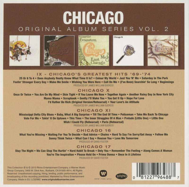 Chicago - Original Album Series Vol. 2 5x CD Box Set Import