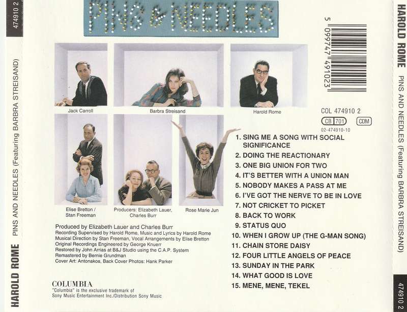 Soundtrack Harold Rome & Barbra Streisand - Pins & Needles CD Import