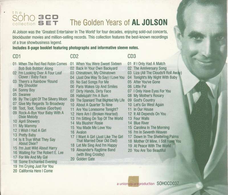 Al Jolson - Golden Years of 3x CD Box Set Import