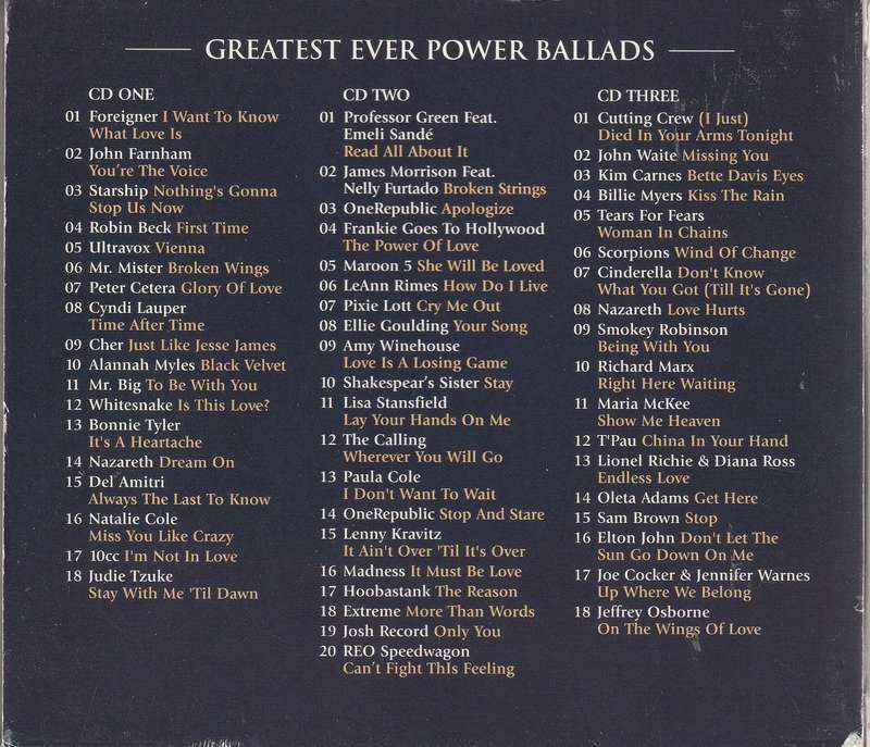 Various - Greatest Ever! Power Ballads Triple CD Import