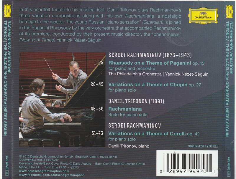 Rachmaninov / Trifonov - Variations CD Import
