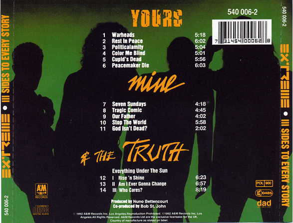 Extreme - III Sides To Every Story CD Import