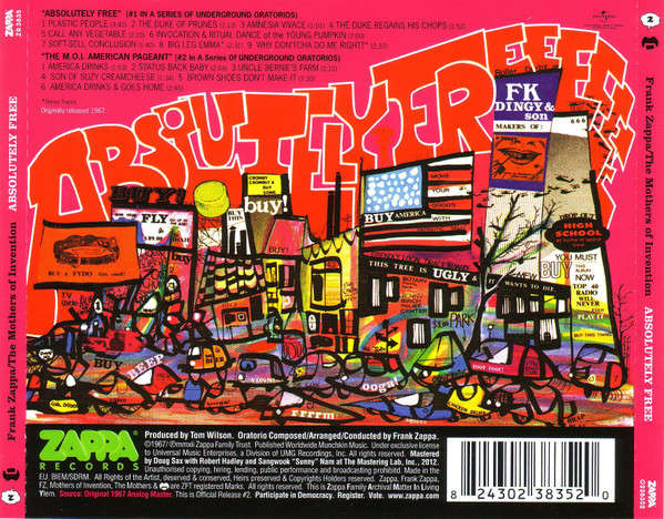 Frank Zappa - The Mothers of Invention - Absolutely Free CD Import