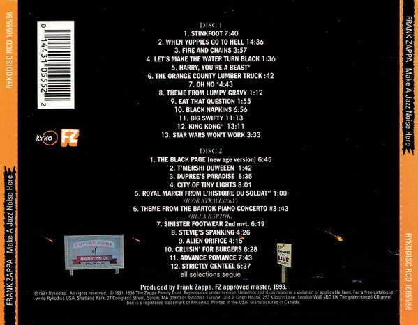 Frank Zappa - Make a Jazz Noise Here CD Import