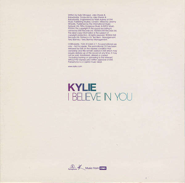 Kylie Minogue - I Believe In You CD Maxi Single Import Promo