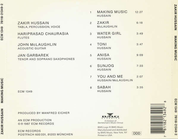 Zakir Hussain - Making Music CD Import