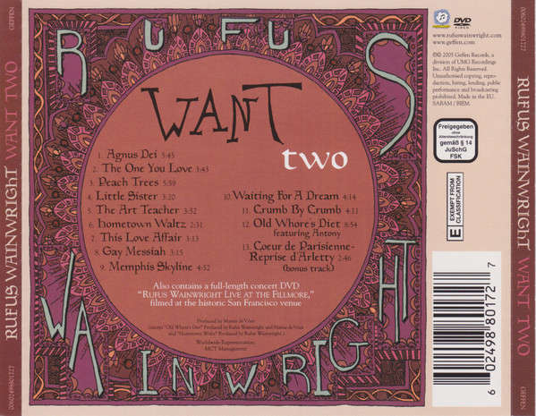 Rufus Wainwright - Want Two CD & DVD Import