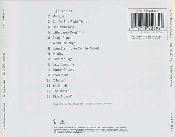 Paul McCartney & Wings - Red Rose Speedway CD Import