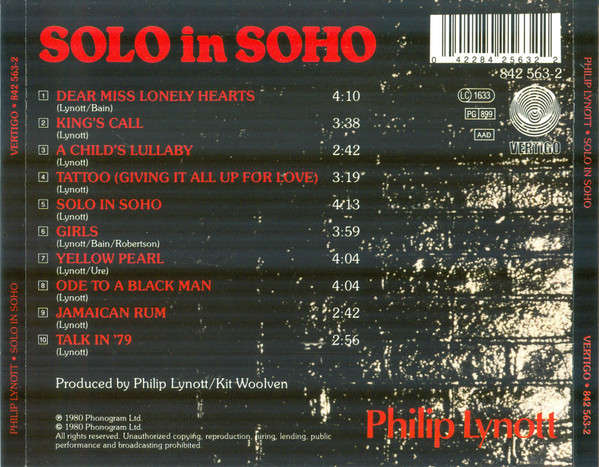 Philip Lynott - Solo In Soho CD Import
