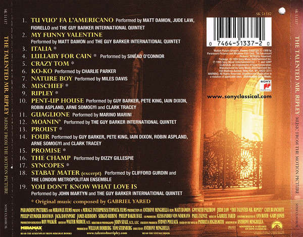 Soundtrack - Talented Mr. Ripley CD Import