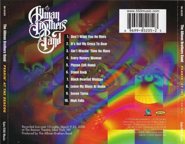 Allman Brothers Band - Peakin' At the Beacon CD Import