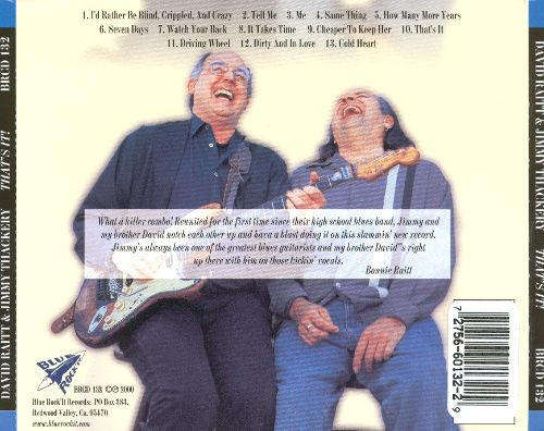 David Raitt & Jimmy Thackery - That's It! CD Import