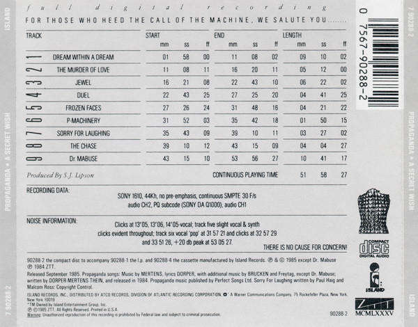Propaganda - A Secret Wish CD Import