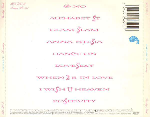 Prince - Lovesexy CD Import