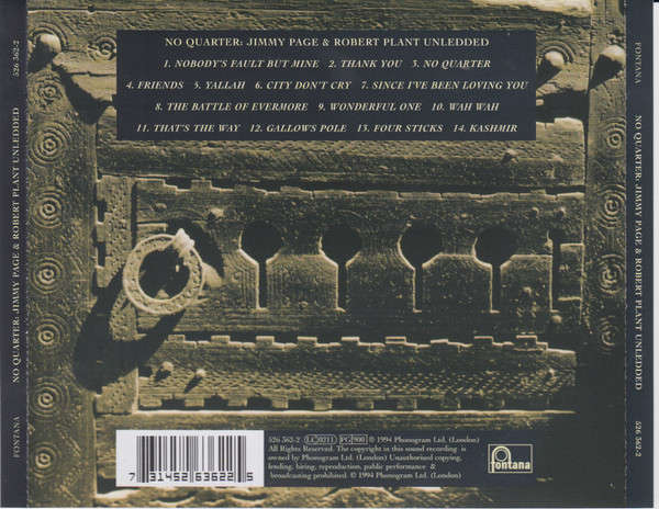 Jimmy Page & Robert Plant - No Quarter CD Import