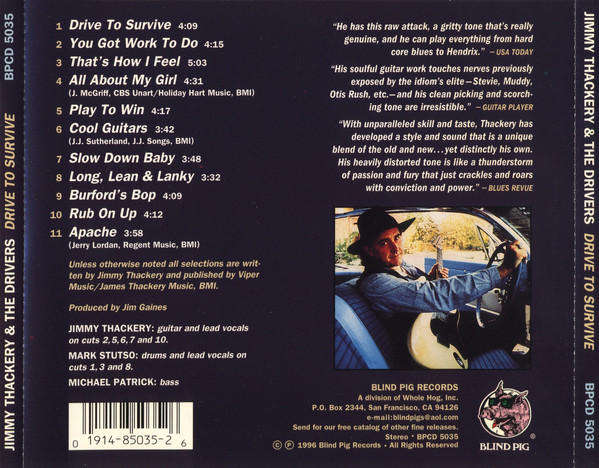 Jimmy Thackery & Drivers - Drive To Survive CD Import