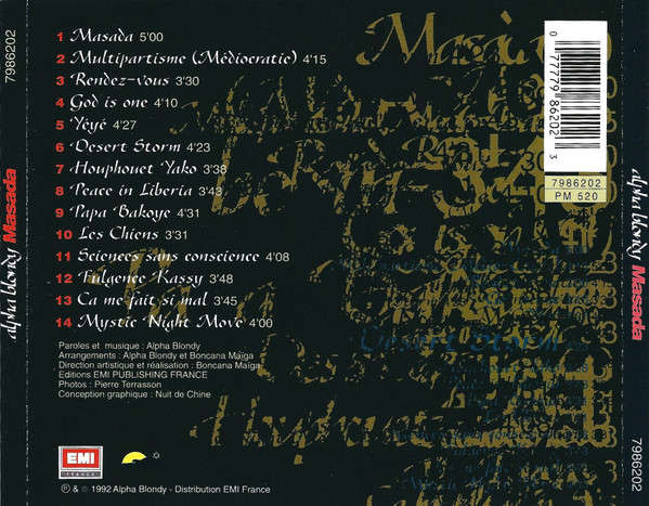 Alpha Blondy & the Solar System - Masada CD Import