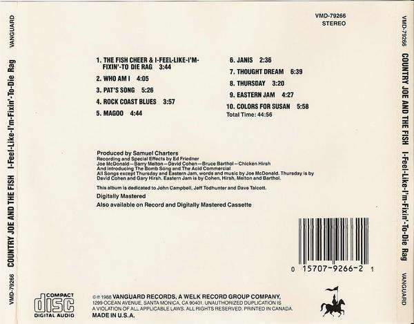 Country Joe & the Fish - I-Feel-Like-I'm-Fixin'-To-Die CD Import